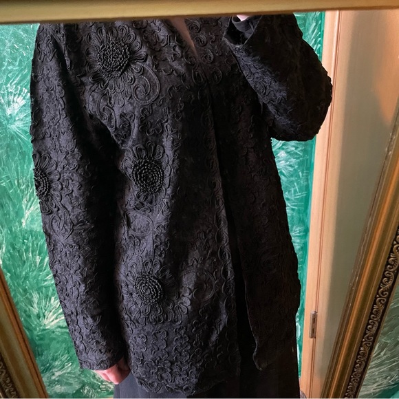 Black Thick Lace Mesh Cardigan - sheer - Picture 2 of 8